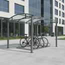 Gray Premium Cycle Shelter or Walkway Cover with Clear Roof 1m - 5m
