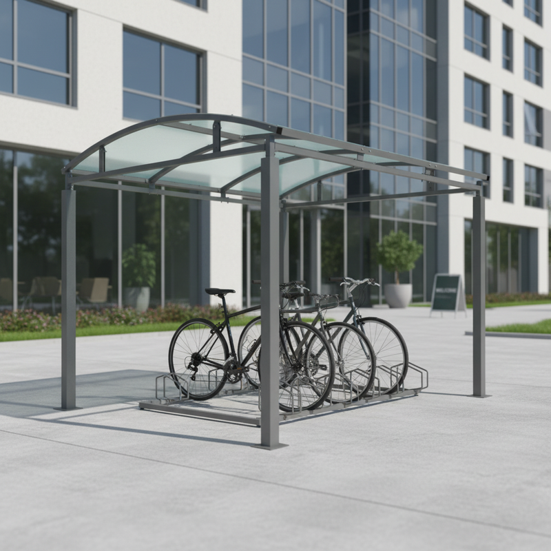 Gray Premium Cycle Shelter or Walkway Cover with Clear Roof 1m - 5m