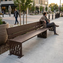 Steel Public Bench with Backrest, 450 × 450mm Frame, RAL Colours