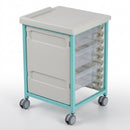Steel Low Level Single Column Tray Trolley – 757mm Height, 3 Trays (view 2)