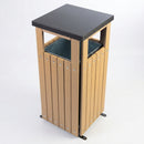 Square Wood-Effect Steel Waste Bin 36L with Galvanised Liner (view 2)