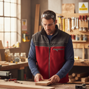 Sienna Premium Fleece Jacket with Detachable Sleeves - Red and Grey