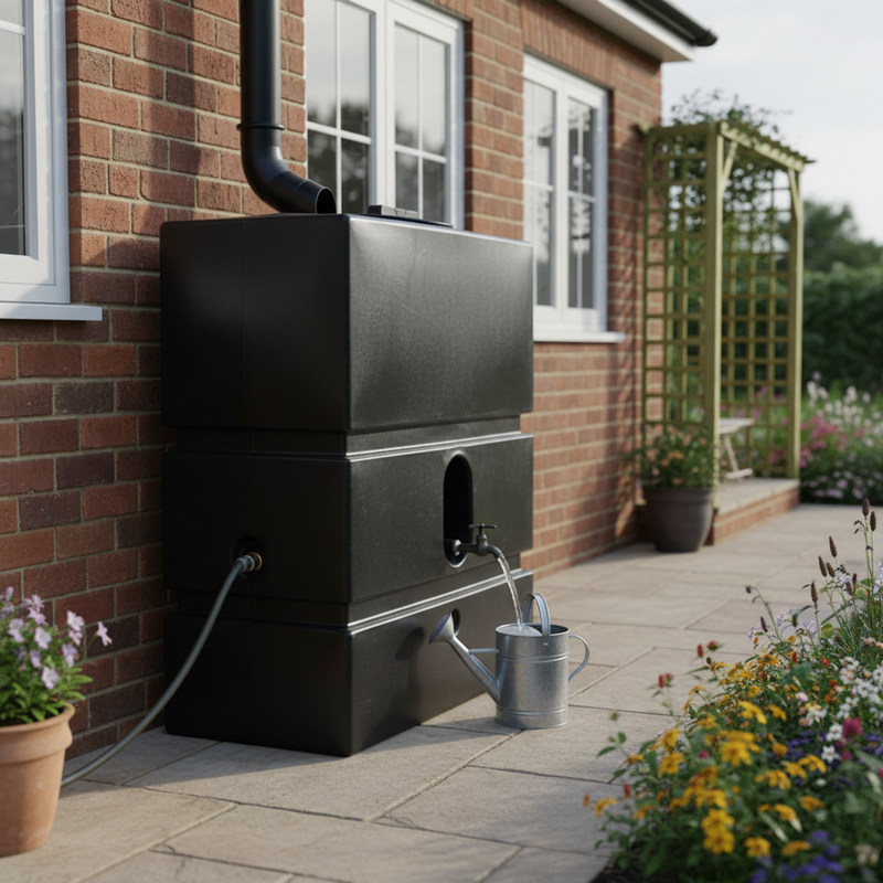 Dark Slate Gray Premium 1200 Litre Tall Pillar Water Butt with Multiple Outlets