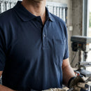 Classic Cotton-Polyester Polo Shirt with Chest Pocket - Navy