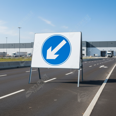 Premium Keep Left Metal Sign Face - 750mm for Traffic Management