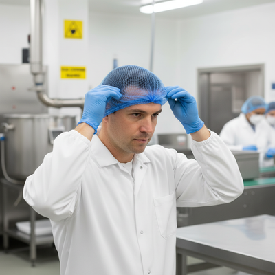 Premium Disposable Hairnet Pack of 100 - Blue Color