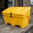 400 litre yellow grit salt bin with forklift channels