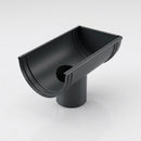 DeepFlow Aluminium Gutter Outlet 76mm Diameter 130mm — RAL 7021