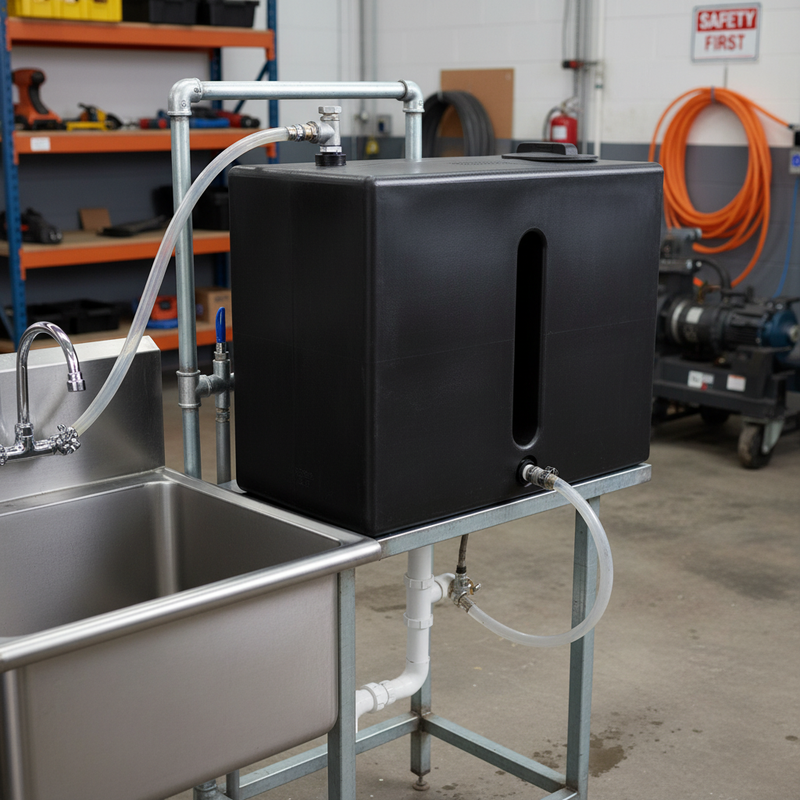 Dark Slate Gray Premium Rectangular Upright 350 Litre Baffled Water Storage Tank