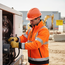 Light Gray Premium Hi-Vis Two-Tone Soft Shell Jacket - Lightweight & Windproof