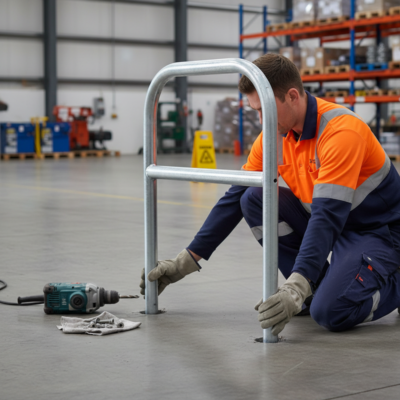 Light Slate Gray Heavy Duty Galvanised Steel Hoop Perimeter Barrier with Cross Bar - 1000mm Above Ground