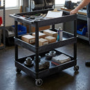 3-Tray Plastic Trolley 150kg Capacity Black or Grey