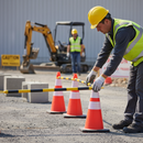 Light Slate Gray Extendable Traffic Cone Barrier with Adjustable Length