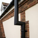 76mm Diameter Flush Joint Aluminium Downpipe Bends — Textured Black / 92.5 Deg (in use)