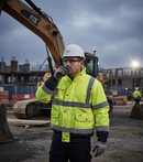Dark Slate Gray Premium Two Tone Constructor Bomber Jacket - Yellow