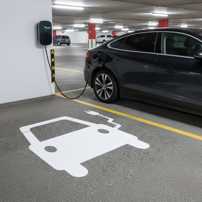High-Performance Thermoplastic EV Charging Point Symbol for Permanent Marking