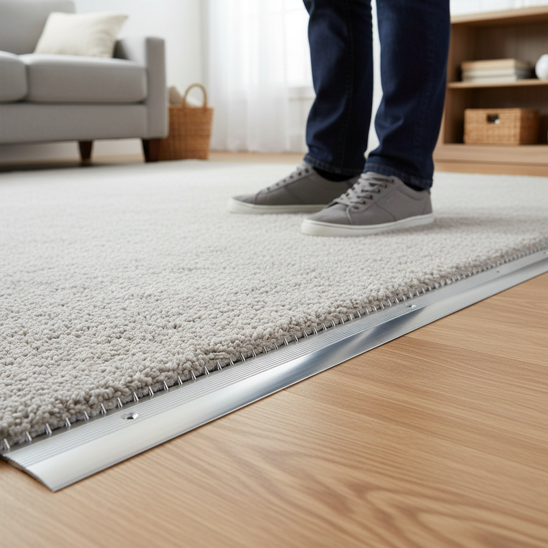 Rosy Brown Premium Extra Wide Carpet Grip Floor Trim 900mm for Seamless Edging