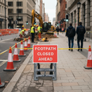 Rosy Brown Footpath Closed Ahead Quick-Fit Sign Face for Traffic Safety