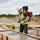 Light Gray Premium Backpack Mounted Petrol Poker Drive Unit for Concrete