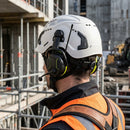 Vented Safety Helmet with Modular Ear Defenders - White