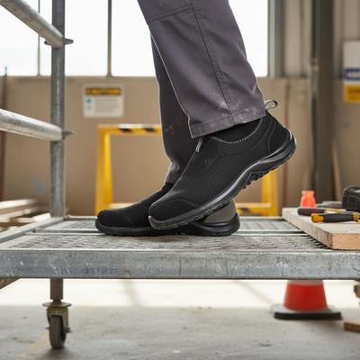 Professional Slip-On Safety Trainers with Steel Toe Cap and Oil Resistant Outsole