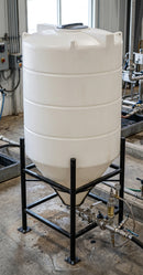 3150L Cone Tank, 60° Drainage Angle, UV Polyethylene