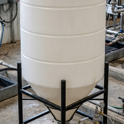 3150L Cone Tank, 60° Drainage Angle, UV Polyethylene
