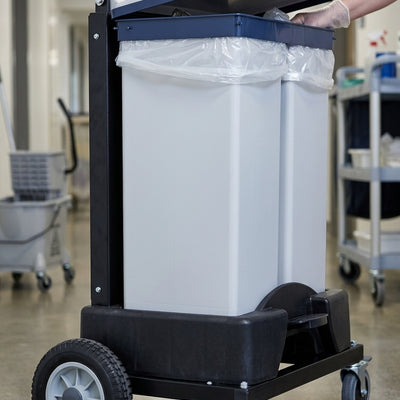 45 litre plastic fire retardant twin body sackholder with wheels