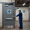 Dim Gray Premium Fire Safety Signs - Fire Door Keep Locked for Enhanced Security