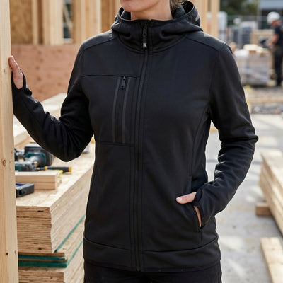 Women's Full-Zip Fleece Hoodie with Recycled Polyester - Black