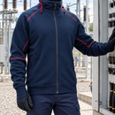Full Zip Electric Arc and Flame Resistant Work Sweater - Navy