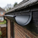 130mm Aluminium Gutter Top Rafter Bracket — Textured Black (in use)