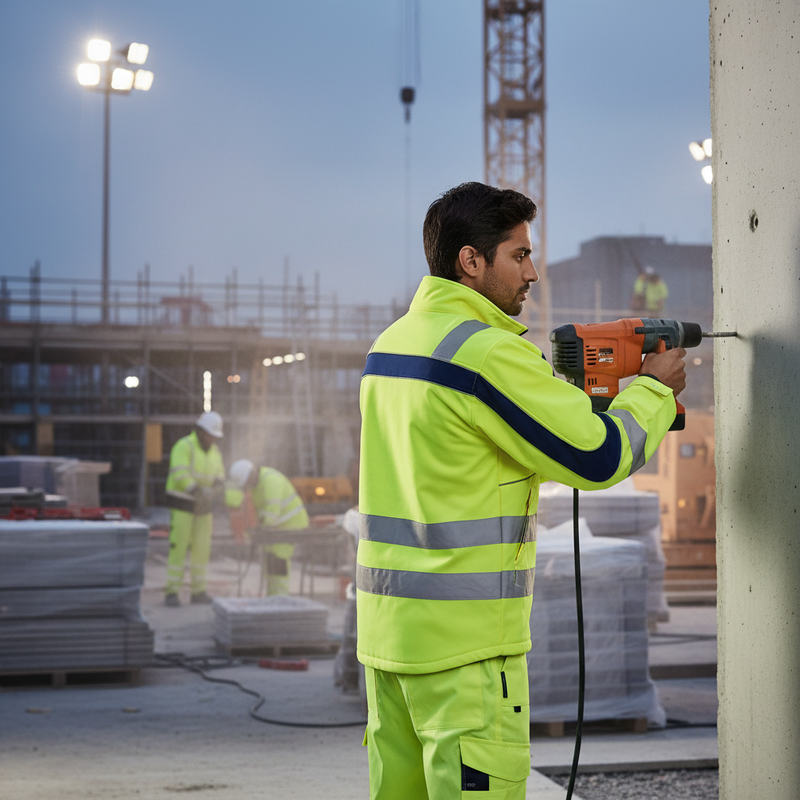 Light Slate Gray Premium Hi-Vis Soft Shell Jacket - High-Performance Windproof Design