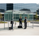 Gray Premium Smoking Shelter with Clear Cladding and Extension Options
