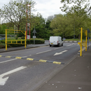 Dim Gray Double Leaf Opening Height Restrictor Barrier with Lockable Swing Gate