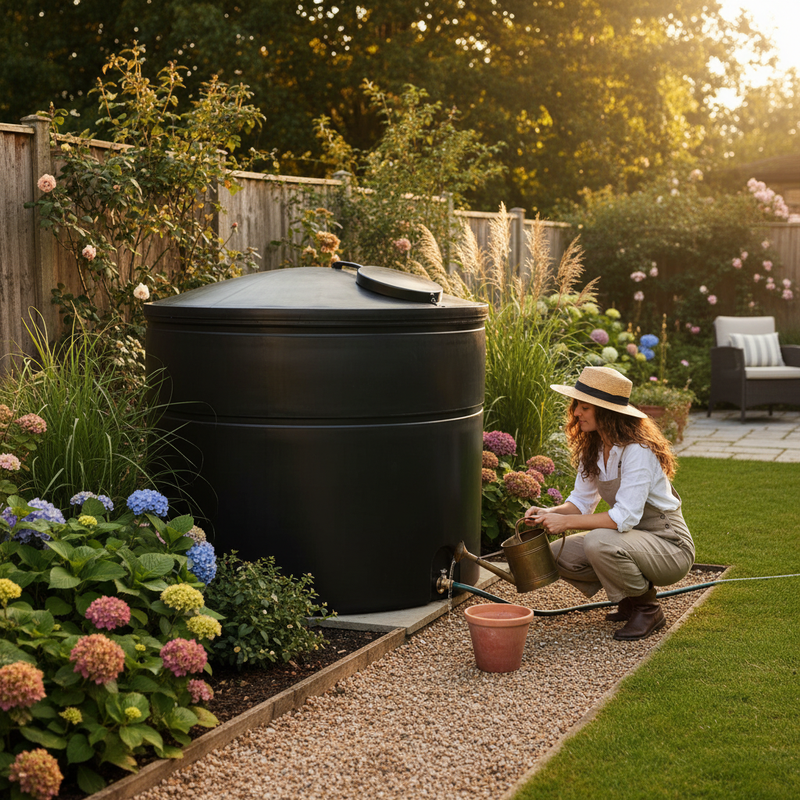 Dark Olive Green Premium 6000 Litre Non-Potable Cylindrical Storage Water Tank