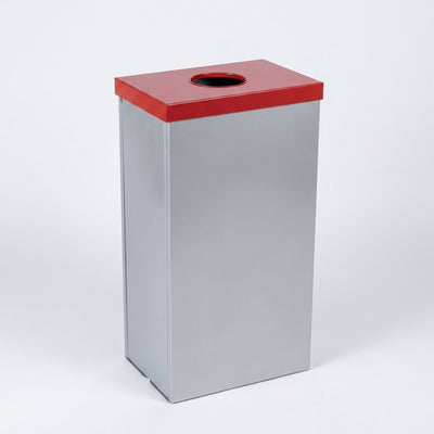 56 Litre Steel Recycling Bin with Colour-Coded Lid