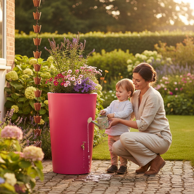 Sienna Premium 180 Litre Water Butt Planter with Brass Outlets