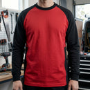 Two-Tone Crew Neck Work Sweatshirt - Red/Black