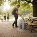 Rosy Brown Premium Litter Bin for High Traffic Areas - Stylish & Durable