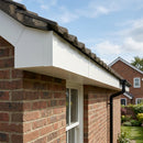 L Return Aluminium Fascia Board 30mm – 3m — RAL 9010 (in use)