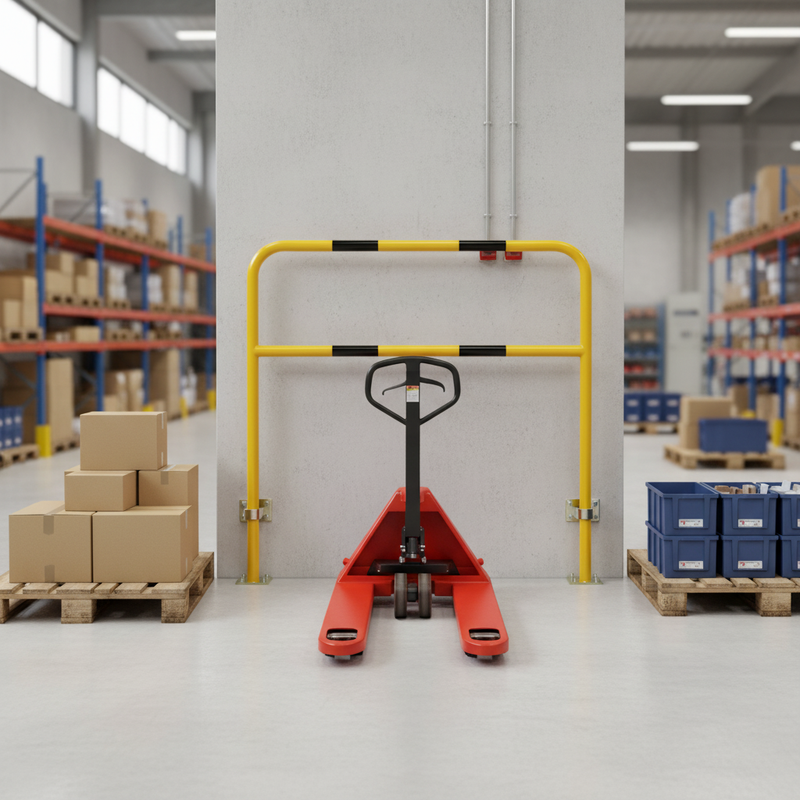 Gray High Visibility Removable Wall Mounted Steel Hoop Guards for Safety