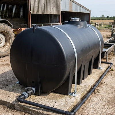 10000 Litre Horizontal Polyethylene Water Tank, 2" BSP Outlet