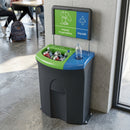 Twin compartment recycling bin 110 litre with open and liquid apertures