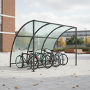 Light Gray High-Performance Open Sided Bike Shelter with Clear UV Stabilised Roof