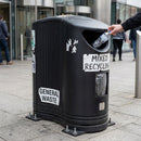 170 Litre dual-compartment waste litter bin MDPE