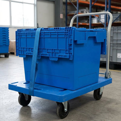 Heavy Duty Polypropylene Euro Container 75L with Hinged Lid – 600×400×440mm