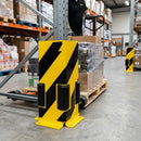 400 x 160 x 6mm U-shaped pallet racking protector with guide rollers