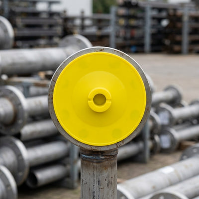DN 20 Full Face Flange Protector – 3/4" Nominal, 100mm Head, Yellow LDPE