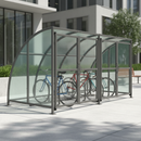 Dim Gray Premium Secure Bike Shelter with Clear Roof & Mesh Doors - Extension Bays